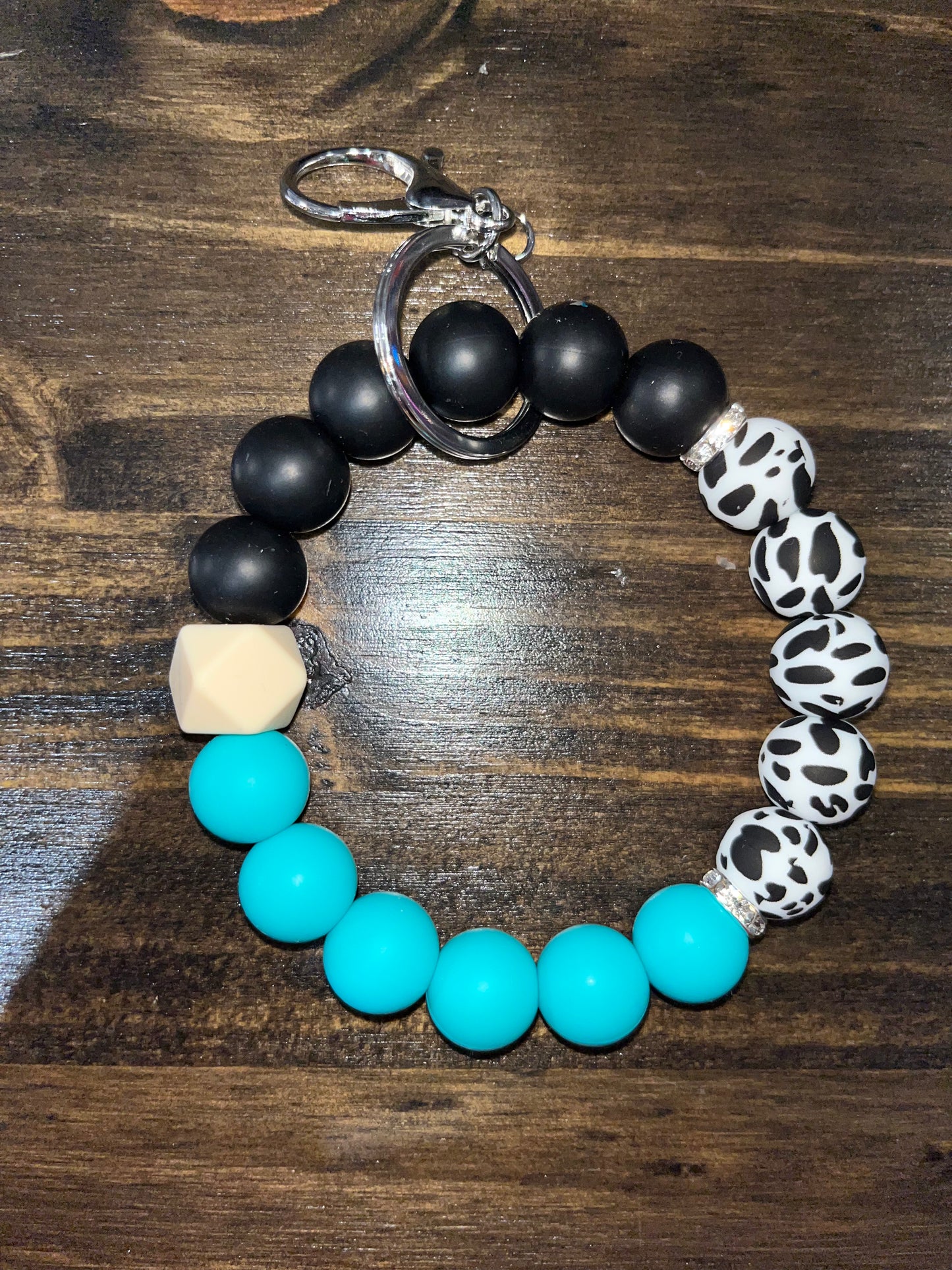 Teal Cow Print