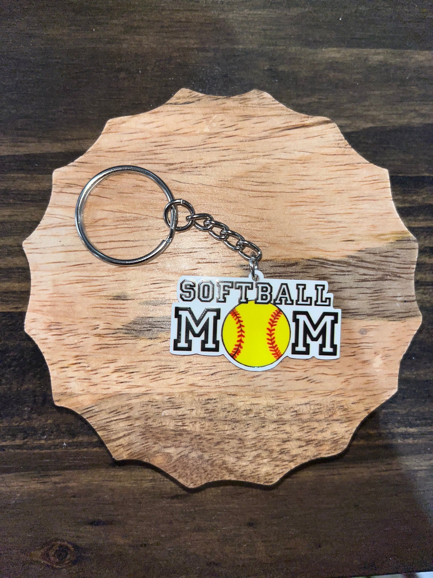 Softball Mom Keychain