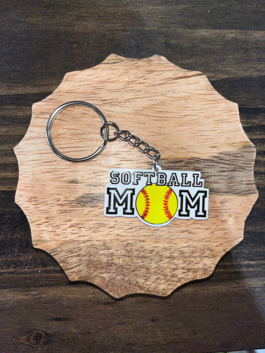 Softball Mom Keychain