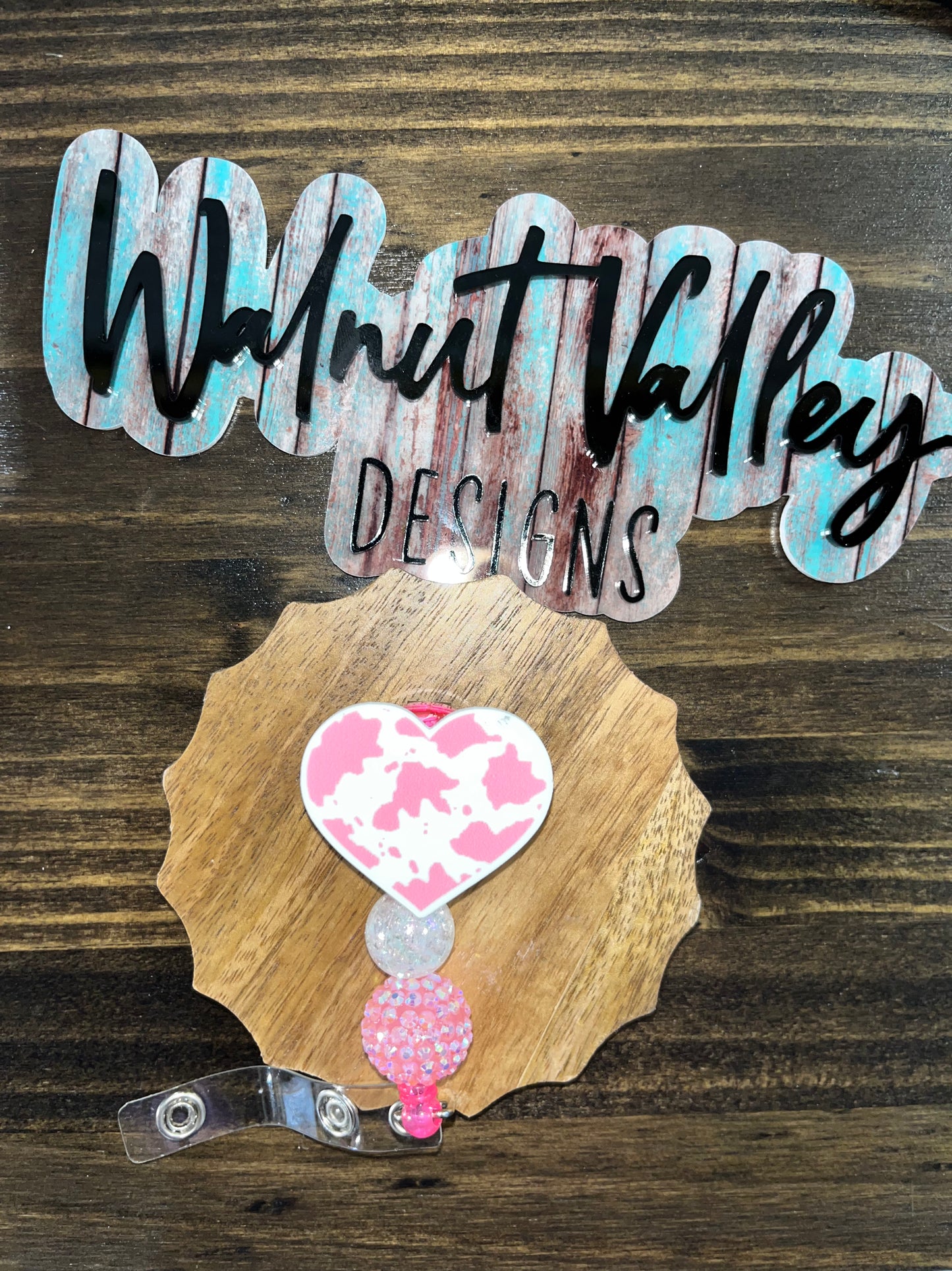 Pink Cow Print Heart