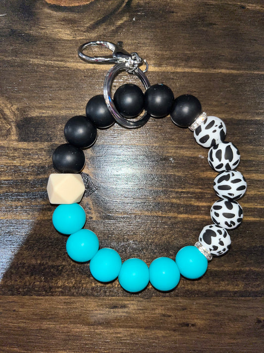 Teal Cow Print